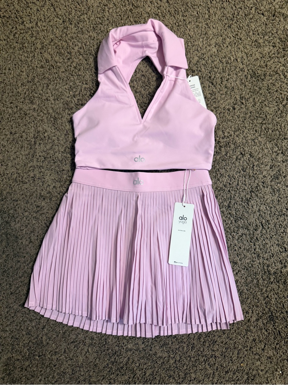 ALO Yoga Pleated Skirt in Light Lavender Pink